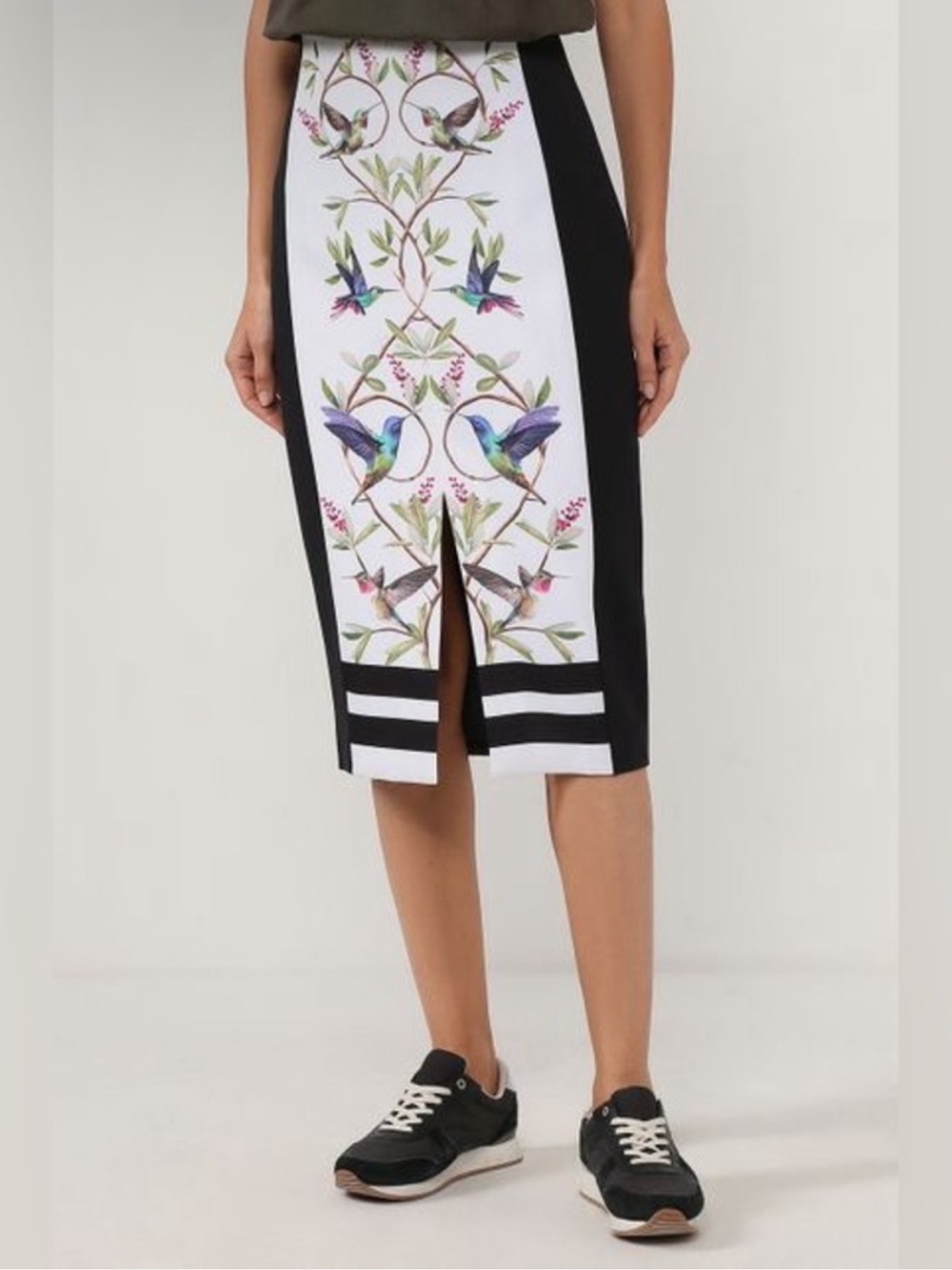 Ted Baker Banton Hummingbird and Floral Print Midi Pencil Skirt